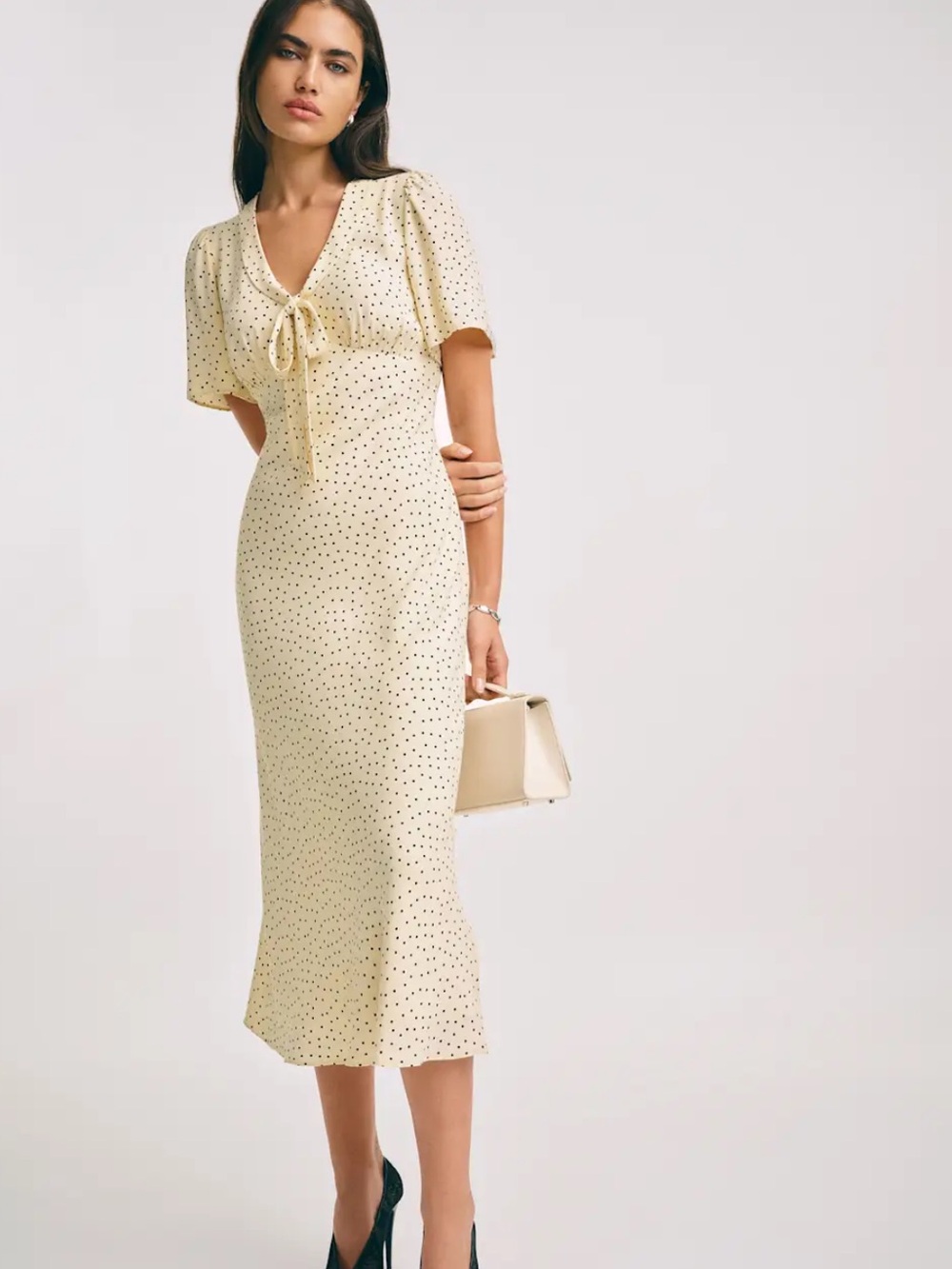 Reformation Tyra Dress Ivory - Size 10